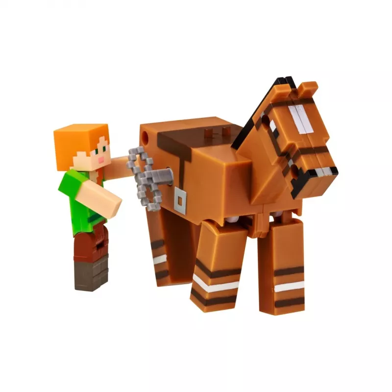 Juguete de cuerda 3D Minecraft S2 - Alex y caballo