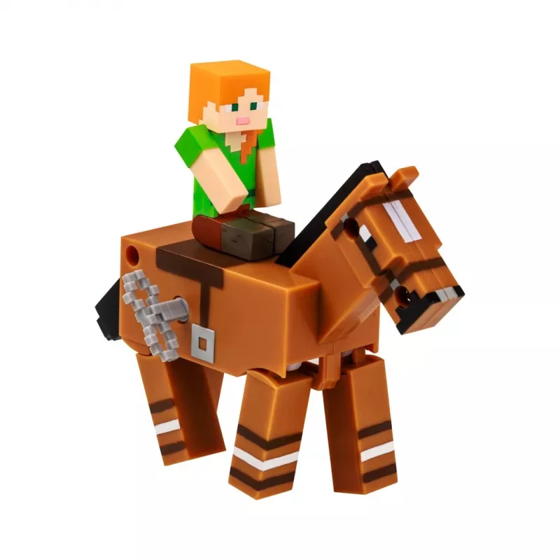 Juguete de cuerda 3D Minecraft S2 - Alex y caballo