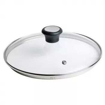Tapa de sartén Tefal 28097612 redonda negra, acero inoxidable, transparente