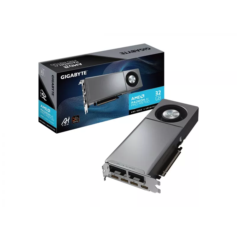 Tarjeta gráfica GIGABYTE Radeon AI PRO R9700 AI TOP 32G, 32GB GDDR6 - Retail