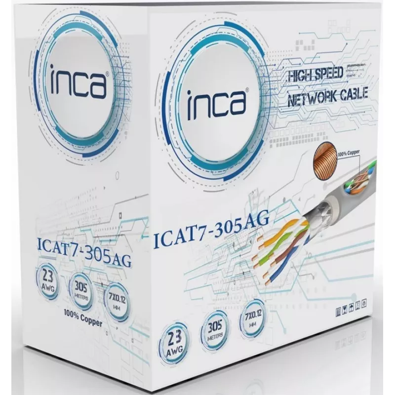 INCA cable Ethernet ICAT7-305AG S/FTP1 23 AWG cable CAT7 - cable - red