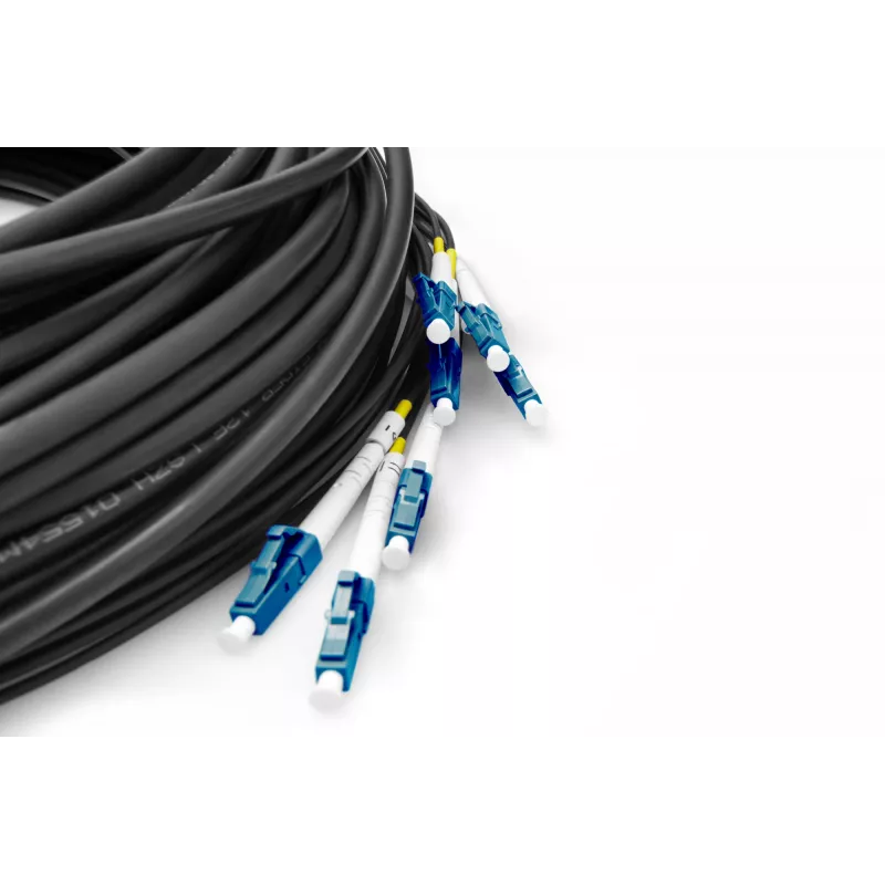 DIGITUS cable breakout universal de fibra óptica preconfeccionado, monomodo OS2, 8 fibras, LC/UPC - LC/UPC