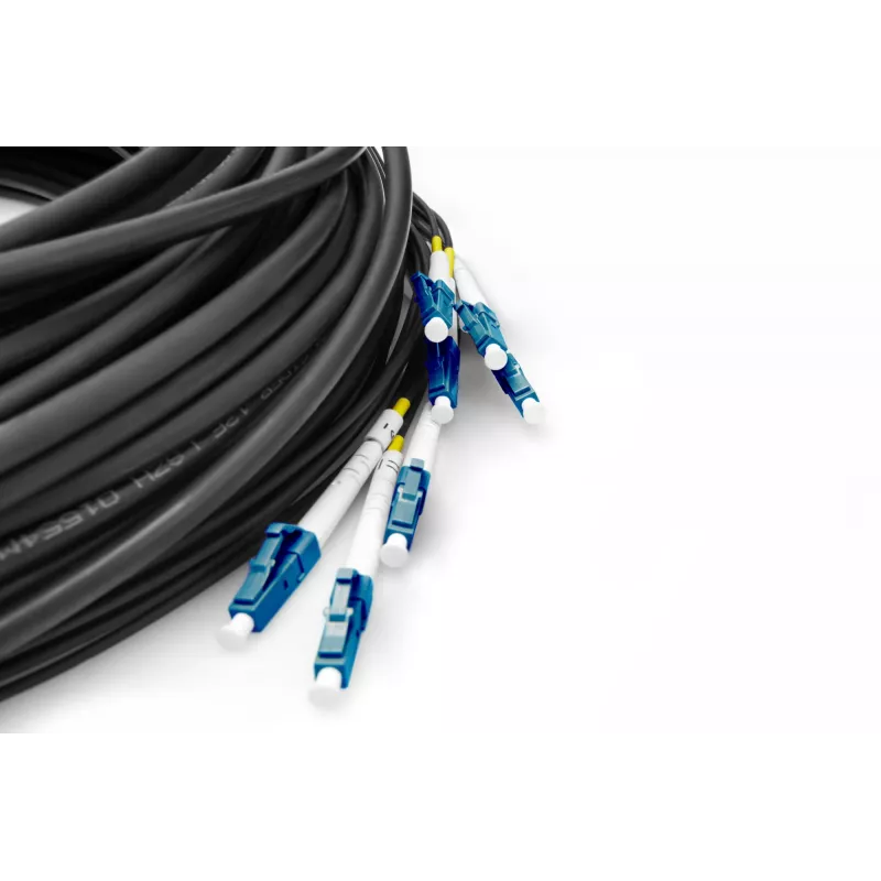 DIGITUS cable breakout universal de fibra óptica preconfeccionado, monomodo OS2, 8 fibras, LC/UPC - LC/UPC