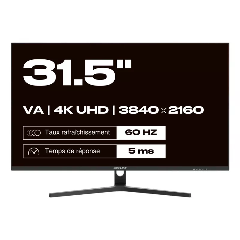 JAPANNEXT monitor 4K UHD 80 cm (31,5) 3840x2160 píxeles, panel VA, 5 ms, 60 Hz, AMD FreeSync, HDMI, DisplayPort (JN-V315UHDR)