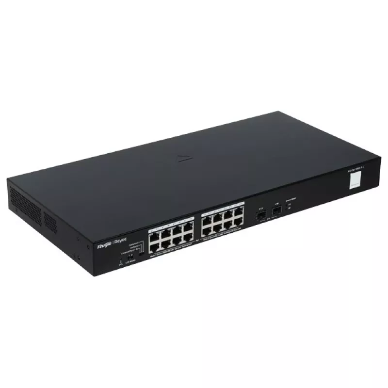 Reyee switch de 16 puertos 1000 Mbit/s + 2 puertos Gigabit SFP, 16 de los puertos admiten alimentación PoE/PoE+ – 1 Gbit/s