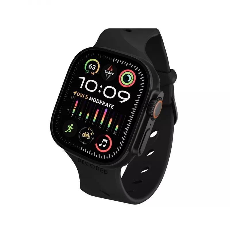 Decoded Silicone Ares Splice Band - correa de silicona para Apple Watch 44/46/49 mm (negro)