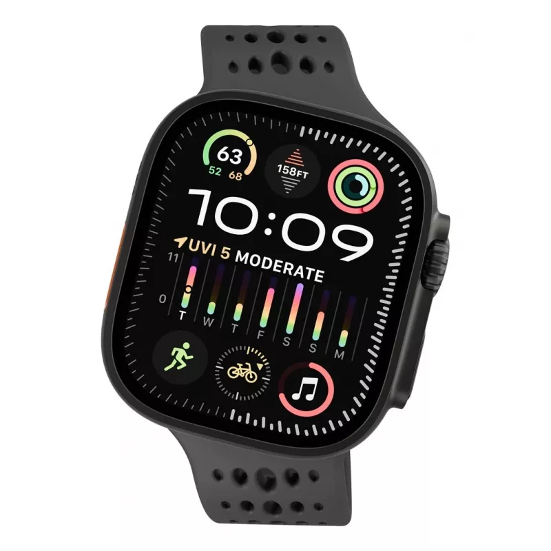Decoded Silicone Ares O Band - correa de silicona para Apple Watch 44/46/49 mm (negro)