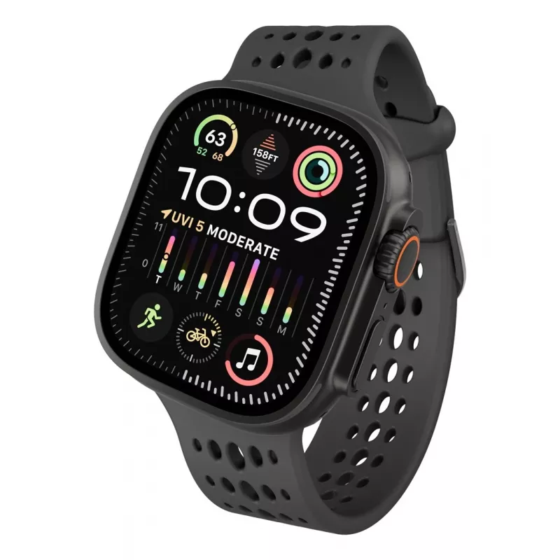 Decoded Silicone Ares O Band - correa de silicona para Apple Watch 44/46/49 mm (negro)