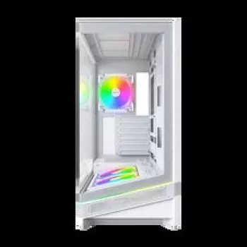 Montech Sky 3 Caja de PC, torre Midi, ATX, ARGB, cristal templado – blanco
