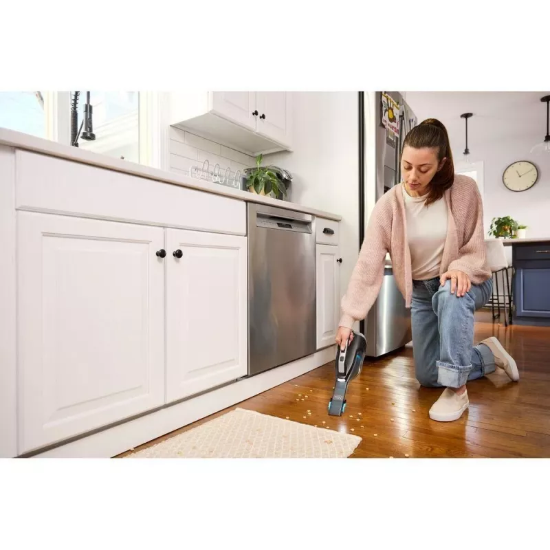 Black & Decker DVD320B Aspirador de mano Negro, Plata, Turquesa sin bolsa
