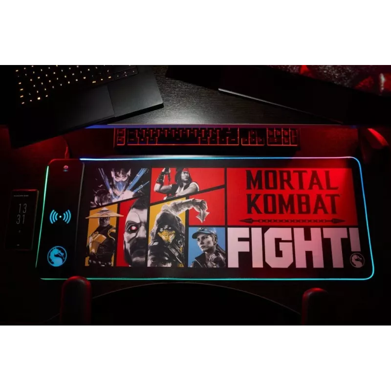 Numskull Alfombrilla de ratón Mortal Kombat + carga inalámbrica 30x80cm