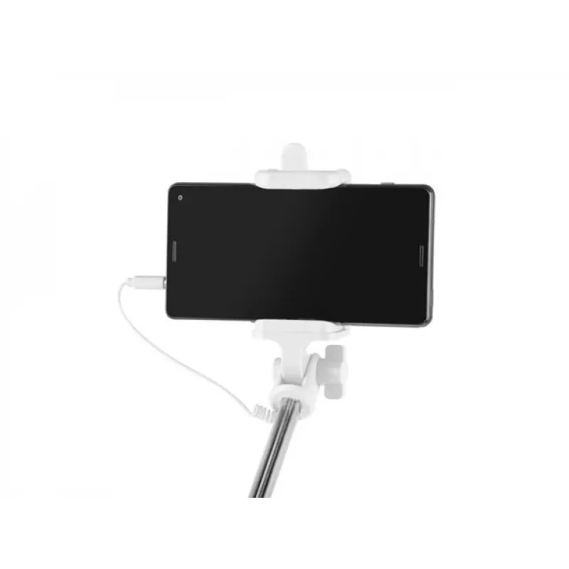 Palo selfie Monopod con cable blanco