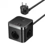Baseus PowerCombo Regleta universal múltiple con enchufe interior negra