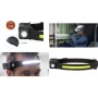 ANSMANN Linterna frontal LED HD240RS, 240 lúmenes, recargable negra, con sensor, LED COB y spot, 5 funciones de iluminación, - 1 unidad (1600-0765)