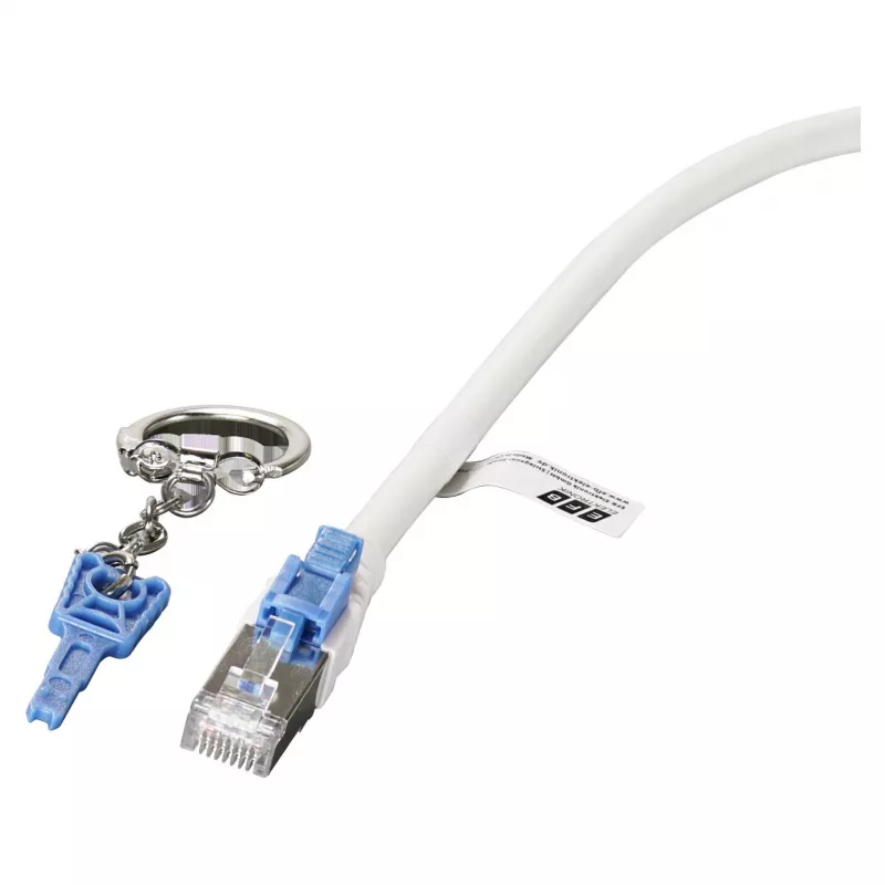 EFB Cable de parcheo RJ45 Cat.6A S/FTP LSZH BC AWG26 bloqueable blanco 0,5m