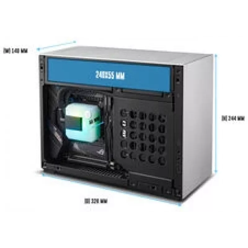 Caja PC Lian Li x DAN Cases A4-H2O, caja mini, Mini-ITX, PCIe 5.0 Riser - plata