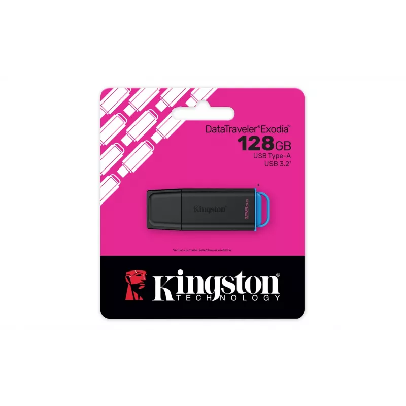 Kingston Technology DataTraveler 128GB USB 3.2 Gen 1 portátil Exodia Negro/Azul