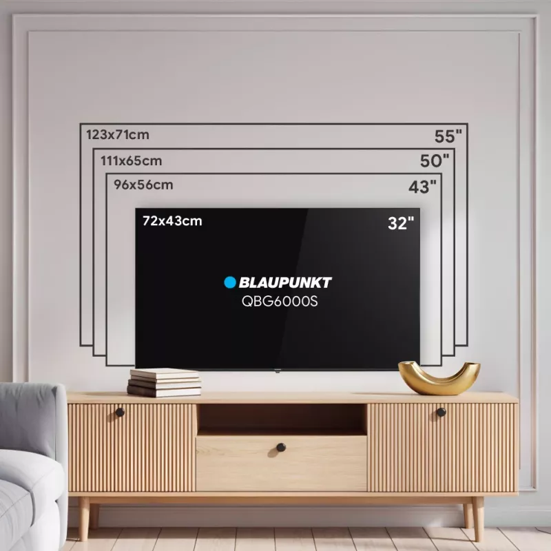 Blaupunkt TV QLED | 32QBG6000S | 32 pulgadas | Smart TV | Google TV | Negro