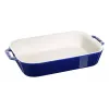 Molde rectangular de cerámica Staub, azul oscuro, 34x24x7,6