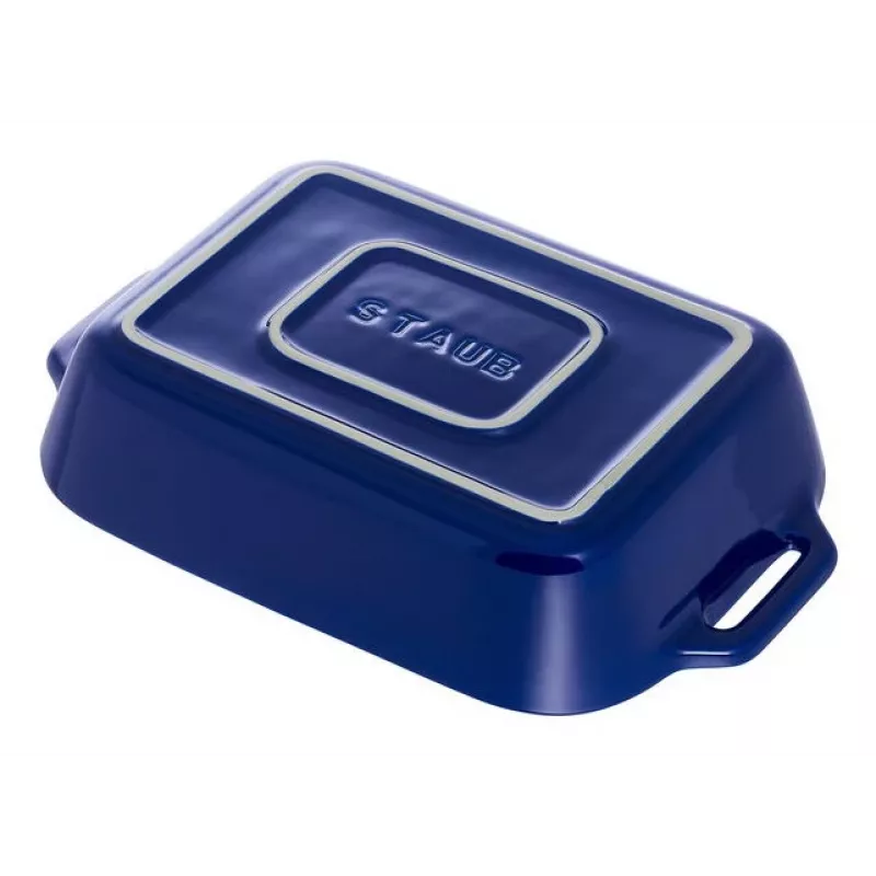 Molde rectangular de cerámica Staub, azul oscuro, 34x24x7,6