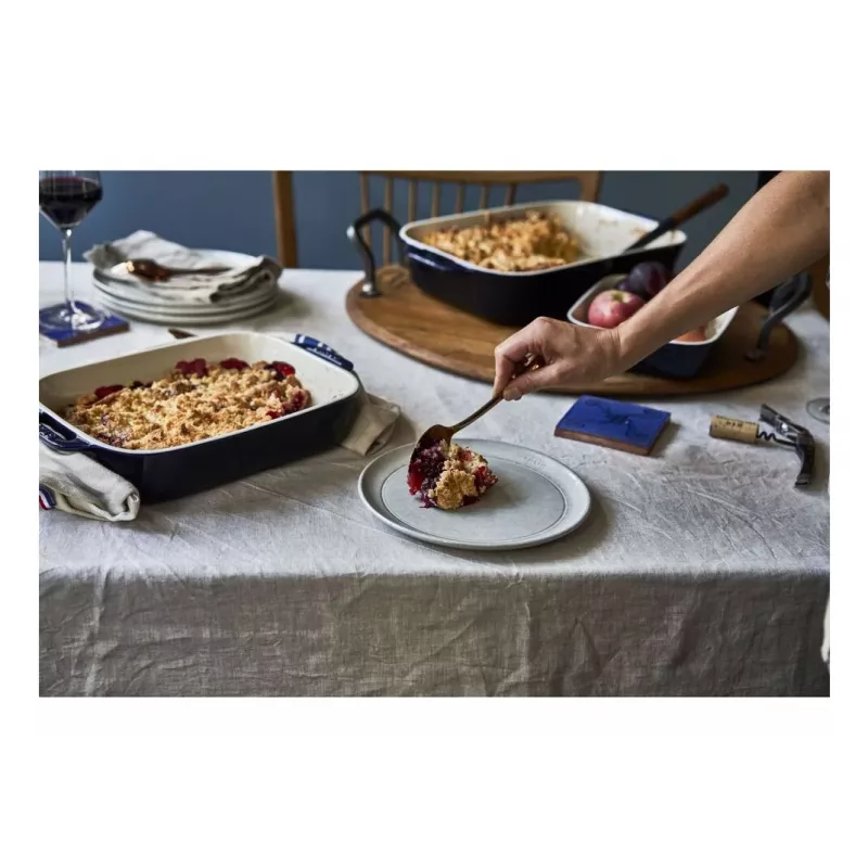 Molde rectangular de cerámica Staub, azul oscuro, 34x24x7,6