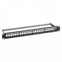 Panel de parcheo 1U 19 pulgadas EFB Elektronik Panel de distribución 48,3 cm, 24 puertos con 24x RJ45 Keystone Slimline Cat.6A