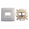 Marco Keystone de 2 puertos EFB Elektronik ET-25091 — salida recta DIN49075, RAL9003 blanco, marco de 80×80 mm con placa central de 50×50 mm