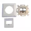 Marco Keystone de 2 puertos EFB Elektronik ET-25091 — salida recta DIN49075, RAL9003 blanco, marco de 80×80 mm con placa central de 50×50 mm