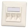 Marco Keystone de 2 puertos EFB Elektronik ET-25091 — salida recta DIN49075, RAL9003 blanco, marco de 80×80 mm con placa central de 50×50 mm