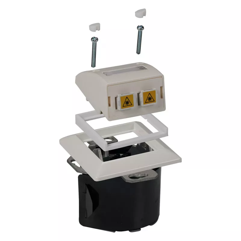 Marco adaptador EFB Elektronik ET-25092.8 para compatibilidad de diseño con Gira RAL9003 para ET-25092.x y FTTH-OUTLET-xx