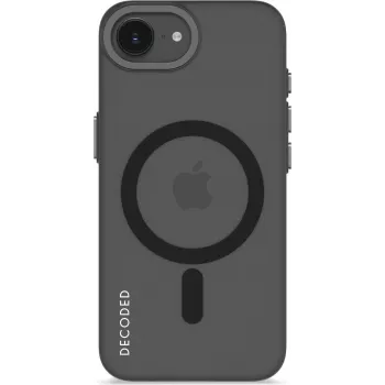 Funda transparente Decoded para iPhone 16e, negro mate transparente