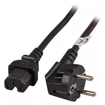 Cable para aparatos de calor EFB Elektronik CEE 7/7 90° a C15 negro 3 m 3 x 1,00 mm² - 10 A - 3 m - negro (EK625.3V2)