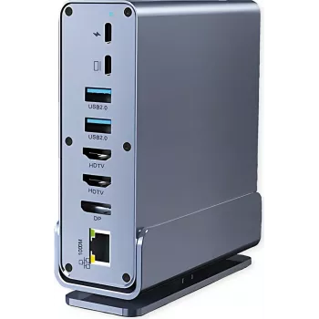 VALUE Estación de acoplamiento USB-C 16 en 1, 4K60 1xDP, 2xHDMI, 1xGbE,USB(2xC,5xA,1xC PD) (12.99.1142)