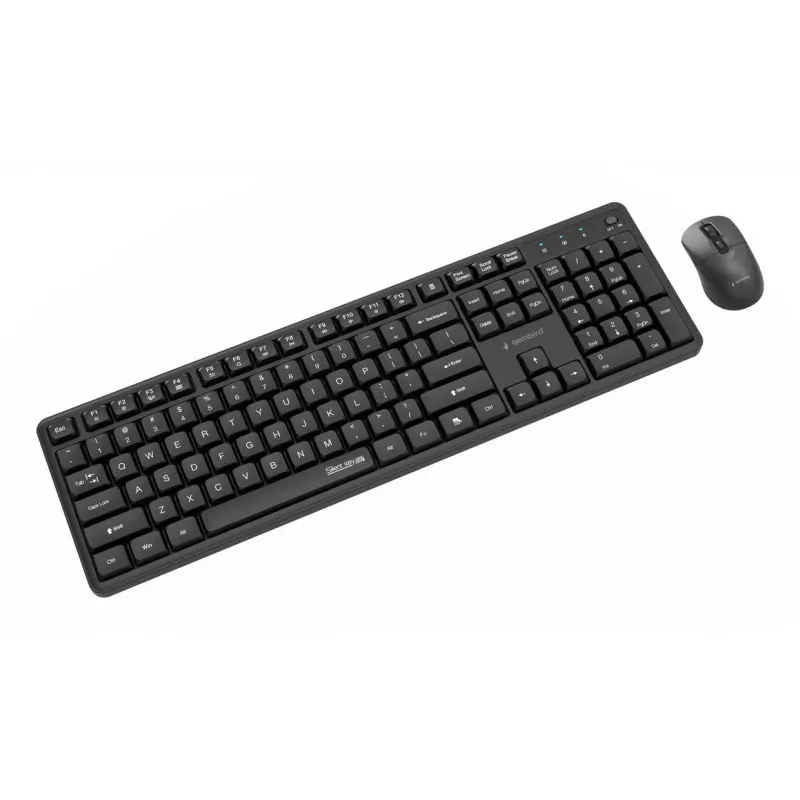 Gembird KBS-WMS-01 conjunto inalámbrico de teclado y ratón, inglés, negro