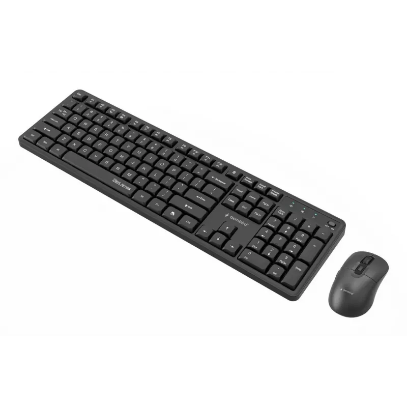 Gembird KBS-WMS-01 conjunto inalámbrico de teclado y ratón, inglés, negro