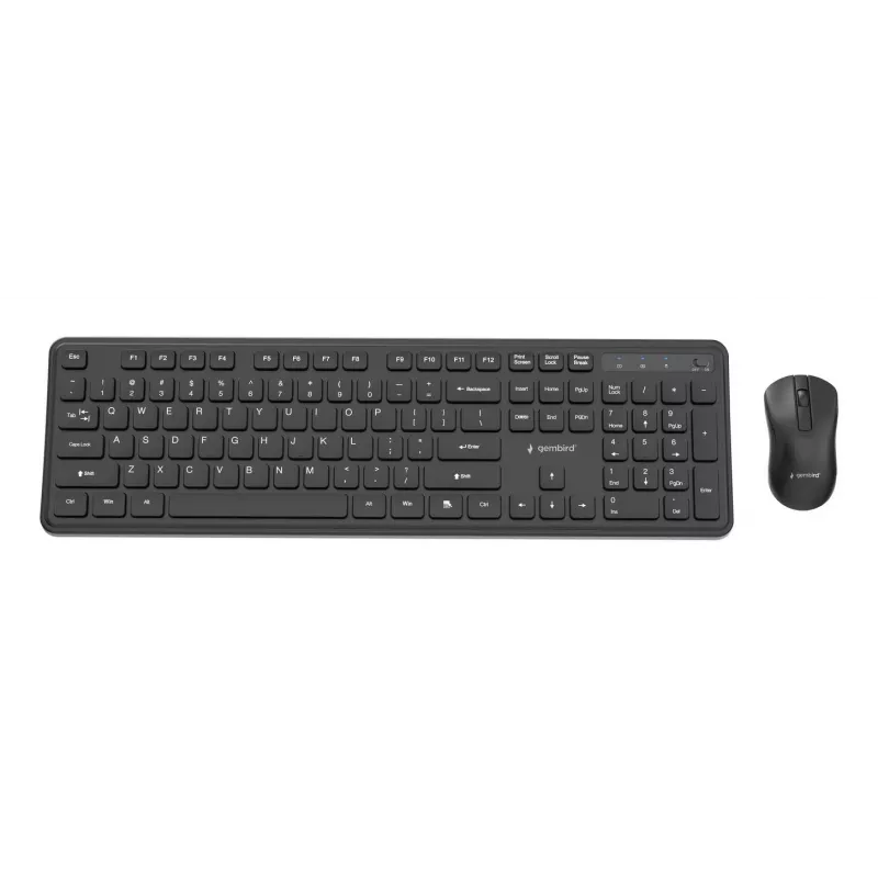 Gembird KBS-WPS-01 conjunto inalámbrico de teclado y ratón, inglés, negro
