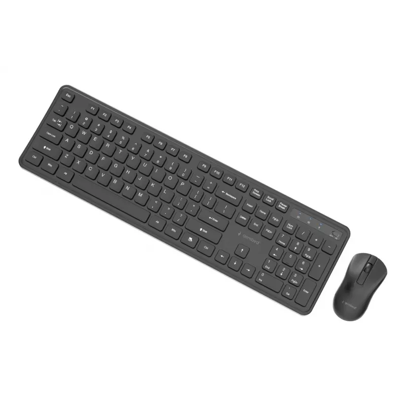 Gembird KBS-WPS-01 conjunto inalámbrico de teclado y ratón, inglés, negro