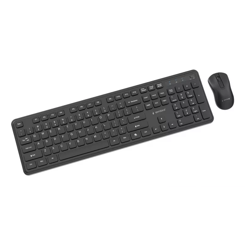 Gembird KBS-WPS-01 conjunto inalámbrico de teclado y ratón, inglés, negro
