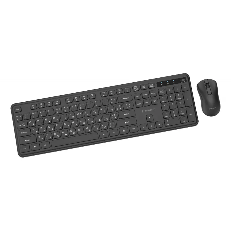 Gembird KBS-WPS-01-CYRL conjunto inalámbrico de teclado y ratón, cirílico, negro
