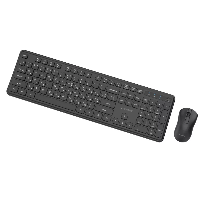 Gembird KBS-WPS-01-CYRL conjunto inalámbrico de teclado y ratón, cirílico, negro