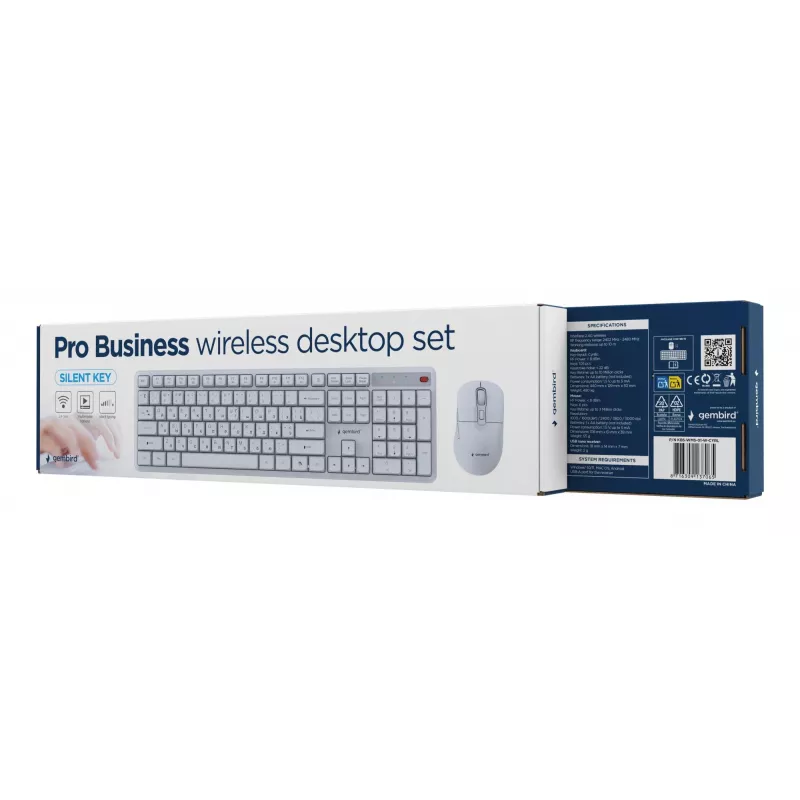 Teclado + ratón inalámbrico KBS-WMS-01-W-CYRL Gembird