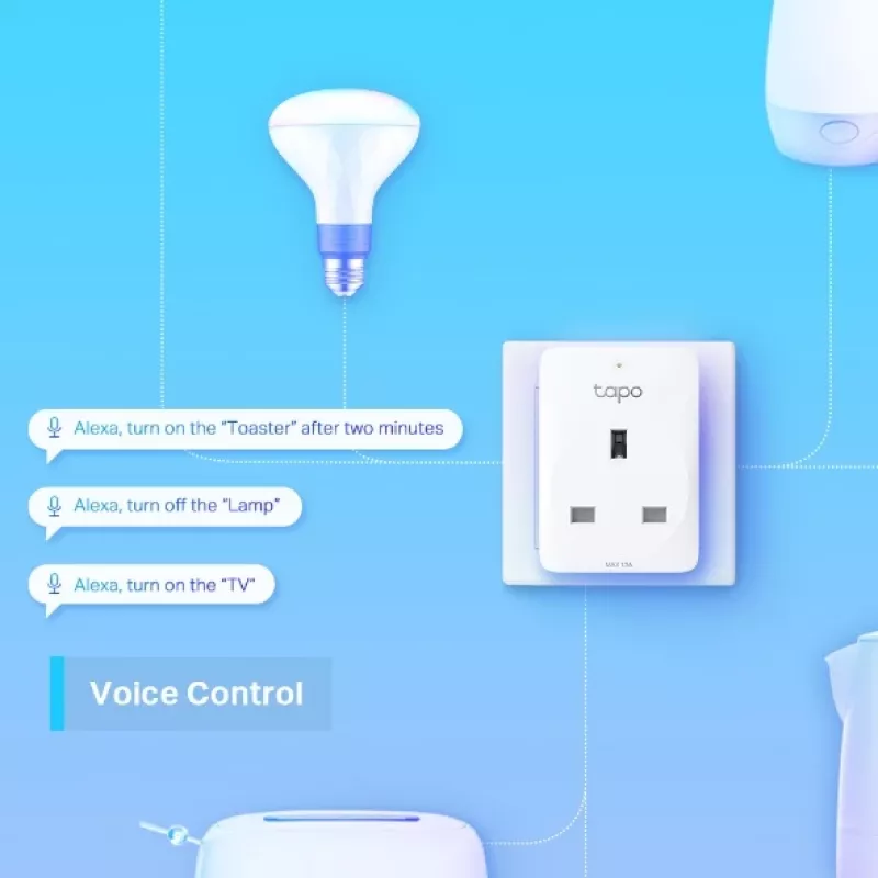 TP-Link Tapo enchufe inteligente Wi-Fi Mini, interior, blanco, hogar, policarbonato (PC), estado, CE, RoHS