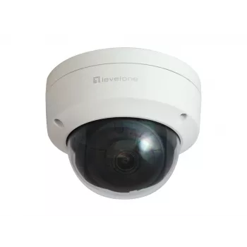 LevelOne GEMINI Cámara IP de red fija tipo domo, 4 megapíxeles, H.265, 802.3af PoE, LED IR, Interior/exterior
