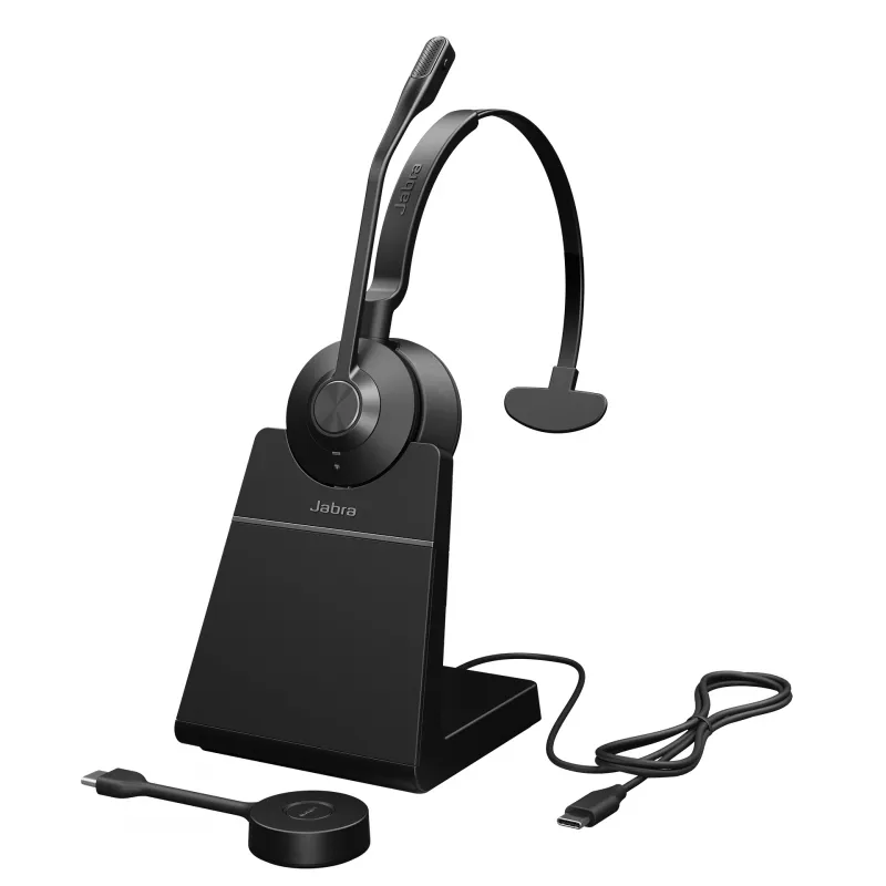 Jabra Engage 55 - USB-C UC Mono Base, EMEA/APAC, Inalámbrico, Oficina/Call center, 57 g, Auricular, Negro