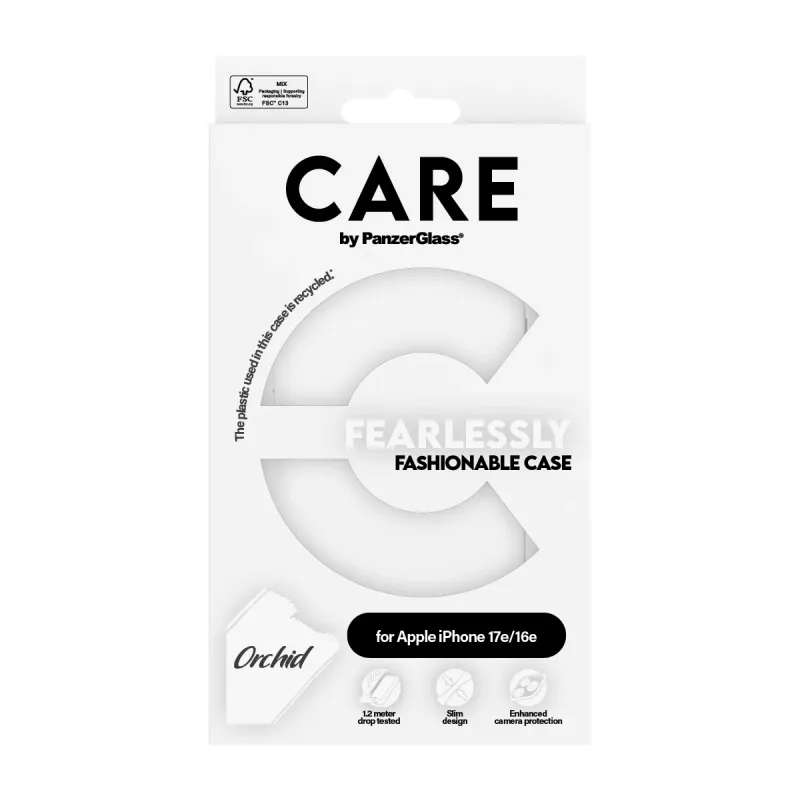 PanzerGlass CARE™ by ® Funda White Orchid iPhone 17e | 16e, Funda, Apple - iPhone 16e, Apple - iPhone 17e, White