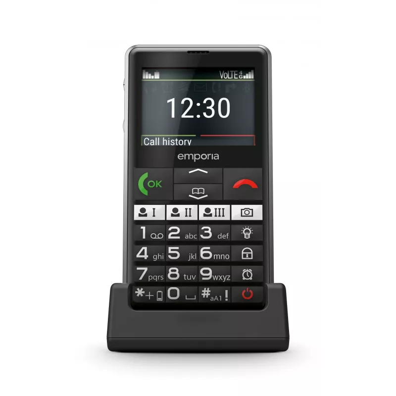Emporia emporiaPURE-LTE 5.87 cm (2.31 inch) 107 g negro teléfono móvil para mayores