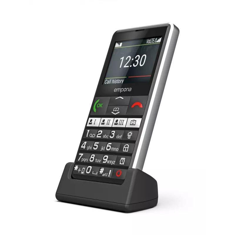 Emporia emporiaPURE-LTE 5.87 cm (2.31 inch) 107 g negro teléfono móvil para mayores