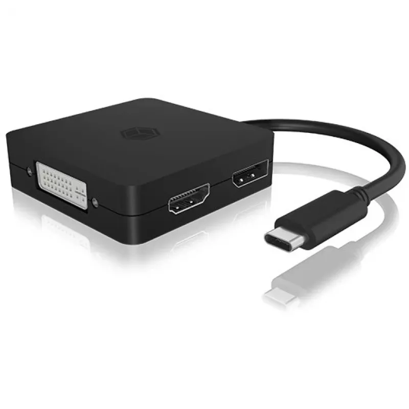 ICY BOX IB-DK1104-C 4en1, HDMI,DP,DVI-D,VGA