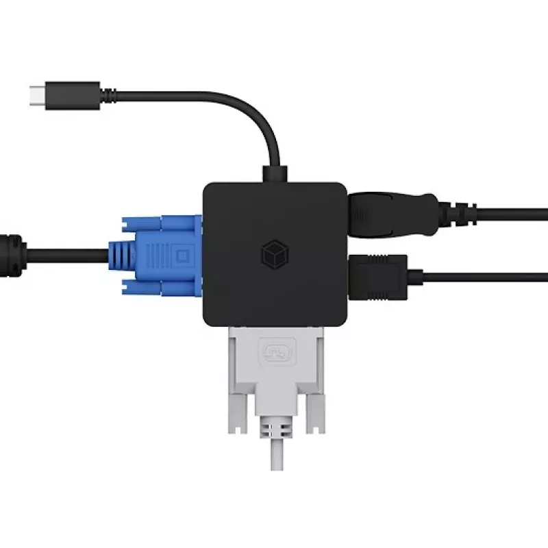ICY BOX IB-DK1104-C 4en1, HDMI,DP,DVI-D,VGA