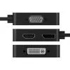 ICY BOX IB-DK1104-C 4en1, HDMI,DP,DVI-D,VGA